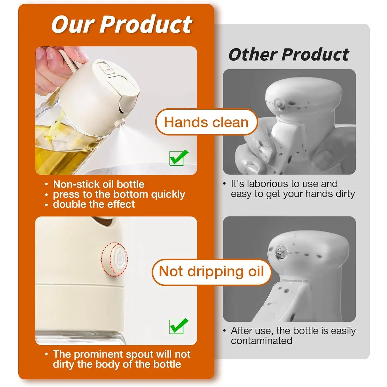 Professional 2-in-1 Atomised Oil Spray and Pour Bottle