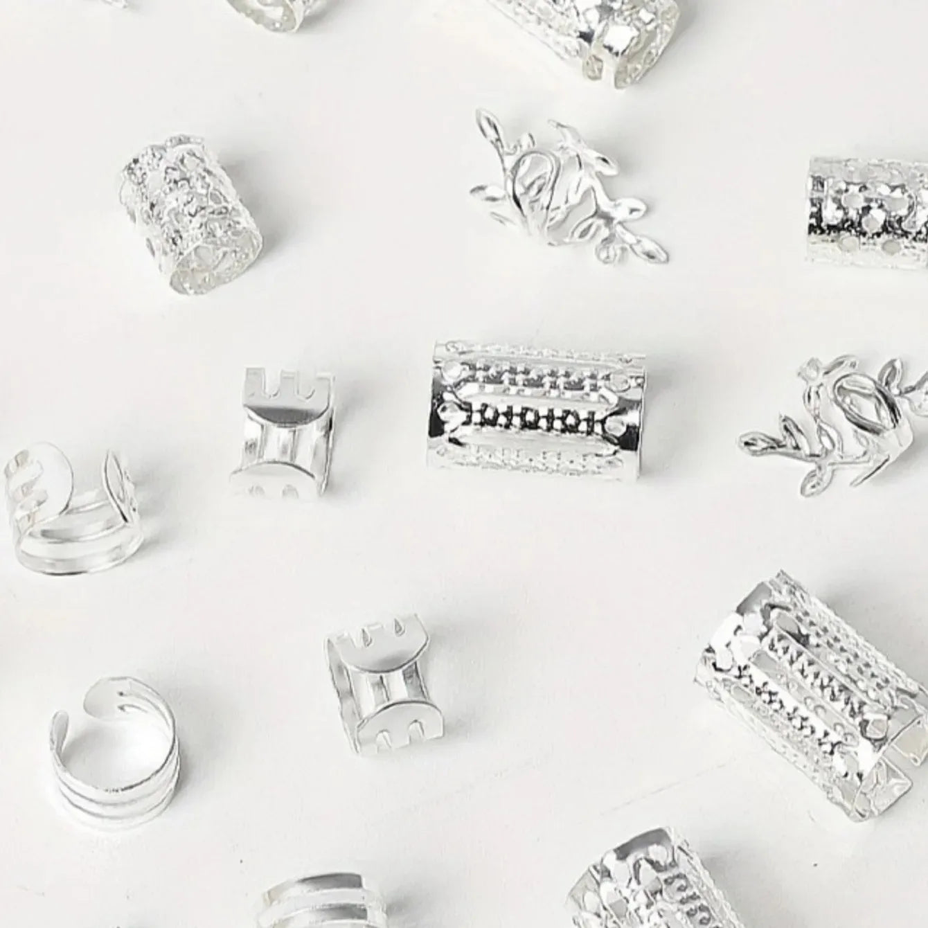 40-Piece Elegant Hollow Hair Ring Set for Braids and Locs