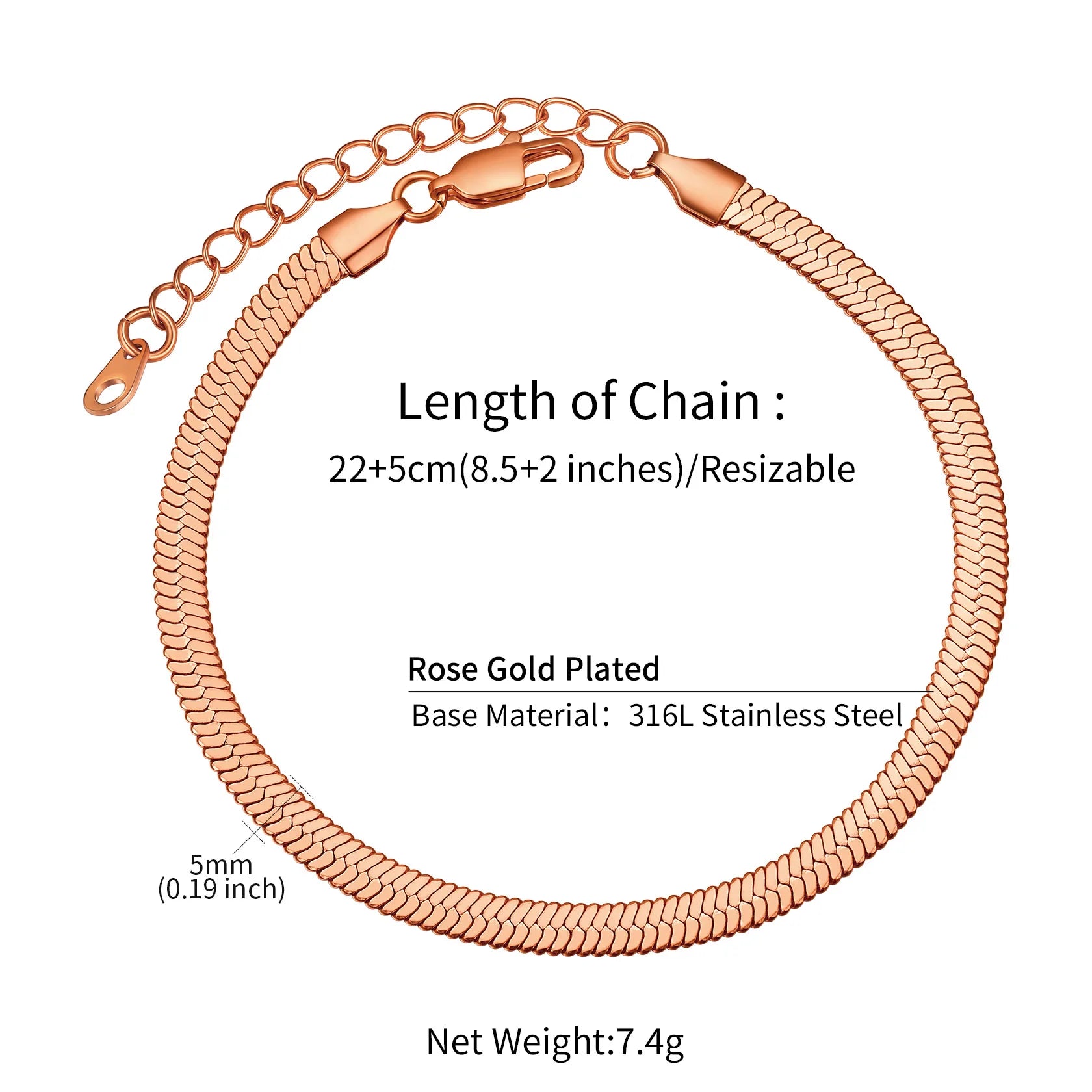 Stainless Steel Multi-Style Anchor and Curb Chain Anklet