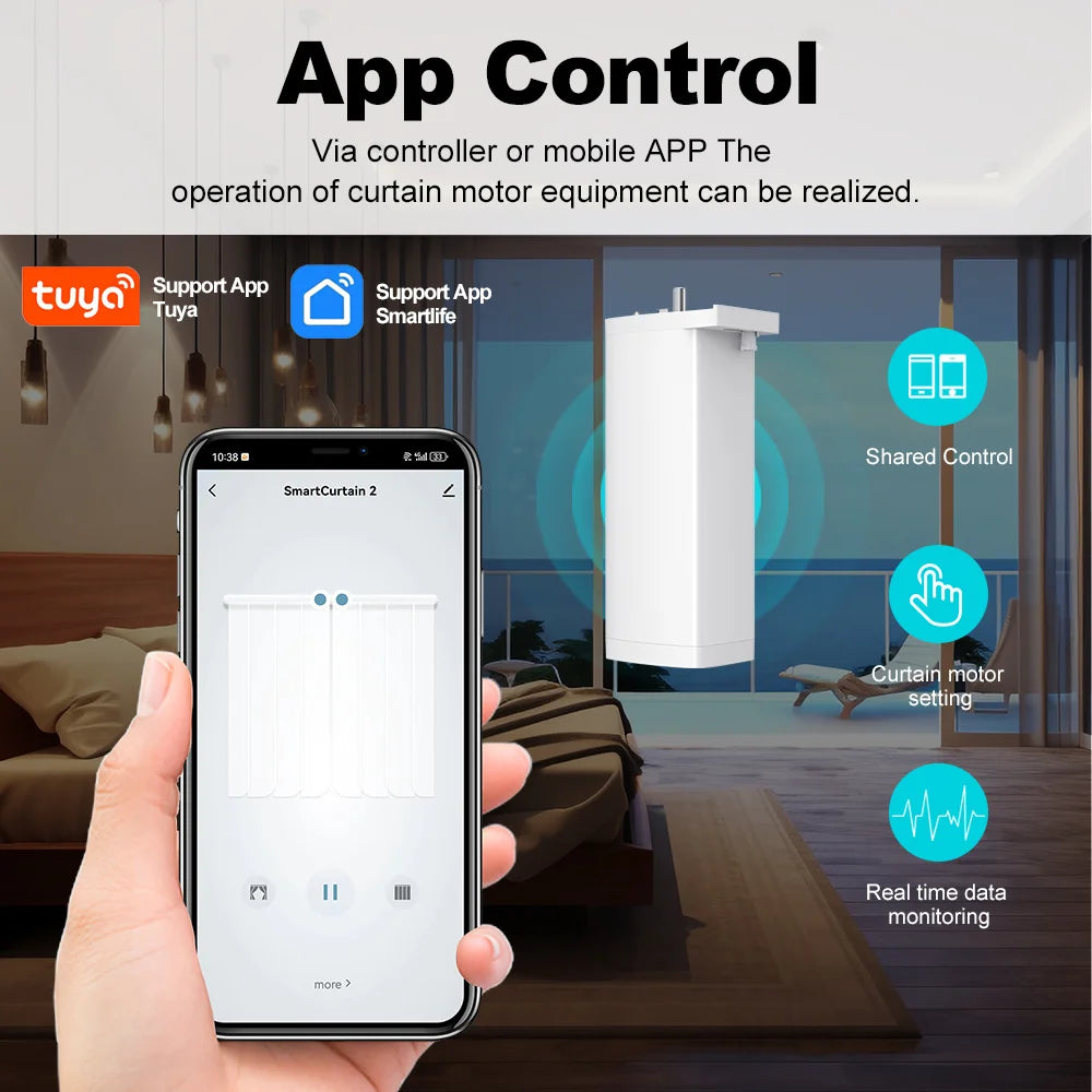 Smart Life Tuya Zigbee/WIFI Electric Curtain Motor Automatic Intelligent Support Voice Control Tools Alexa Google Assistant 15CM