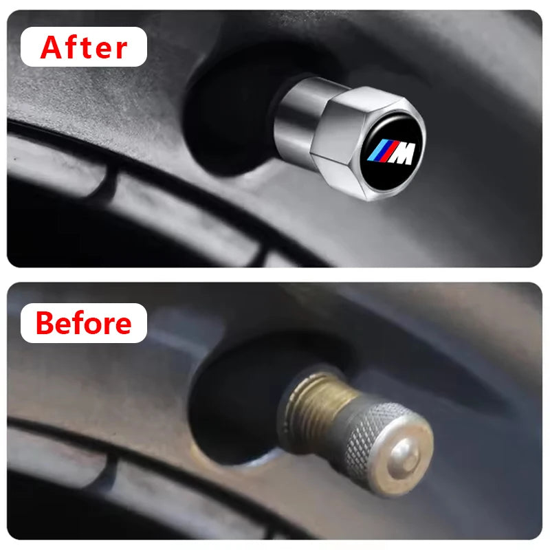 4Pcs Car Styling Wheel Tire Valve Caps Cover Accessories For BMW M Sports E36 E39 E46 E60 E90 E90 F10 F30 G20 G21 G30 G11 F15 X5