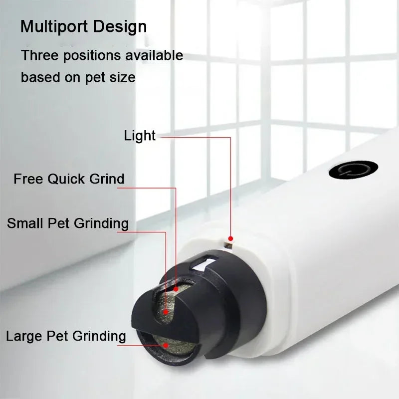 Cortadores de Unhas Elétricos para Cães para Lixadores de Unhas de Cães Recarregáveis USB com Luz LED Silenciosos para Cuidado de Unhas de Patas de Gatos