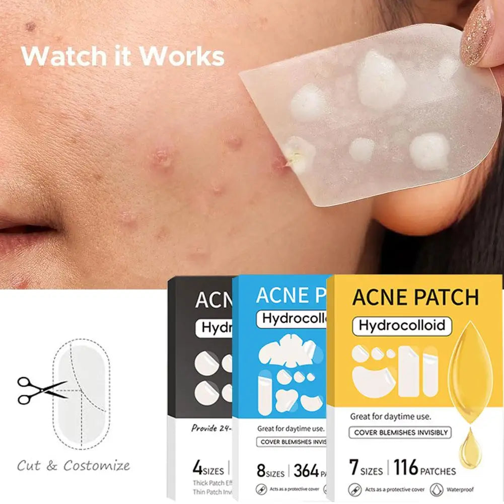 Hydrocolloid Patch Acne Invisible Pimple Removal Multi-shape Mixing  Full Face Pimple Patches Beauty Makeup Face Care