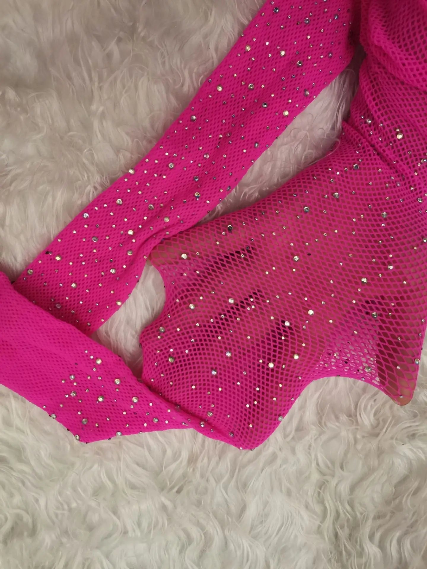 Rhinestone Diamond Fishnet Mesh Tights for Summer Luxury