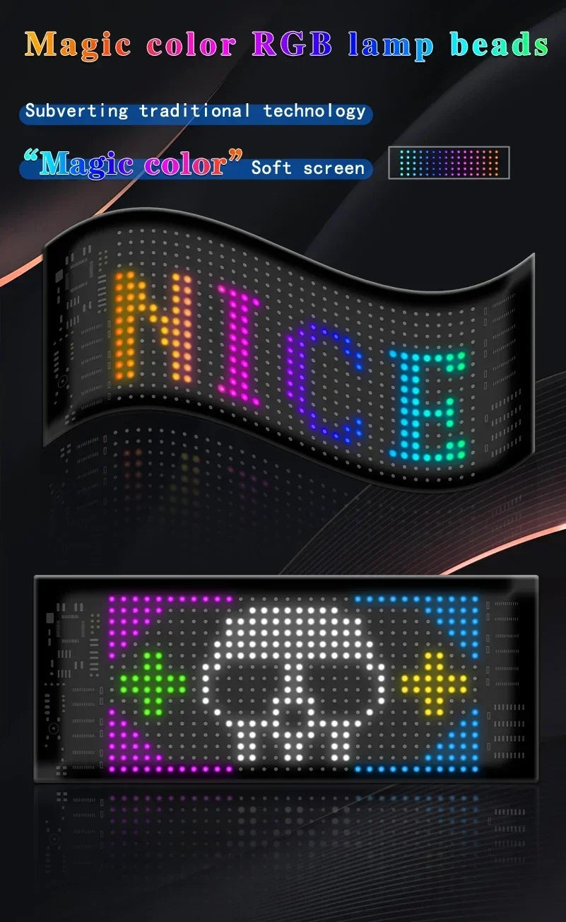 LED AD Display Screen Message Scrolling Sign Board Ultra-thin Soft Flexible Advertising Light for Store Car Display