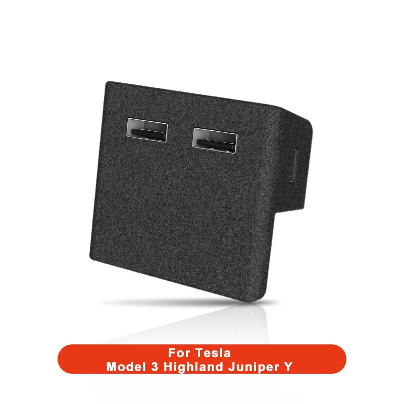 Tesla Model 3 & Model Y Juniper Glovebox Flocked USB Hub
