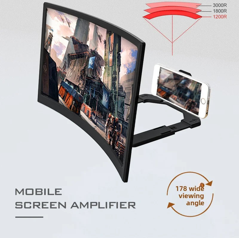 New Ultra Clear Curved Screen Magnifier for Phones Mobile Screen Amplifier Stand Eye Protection HD Expander