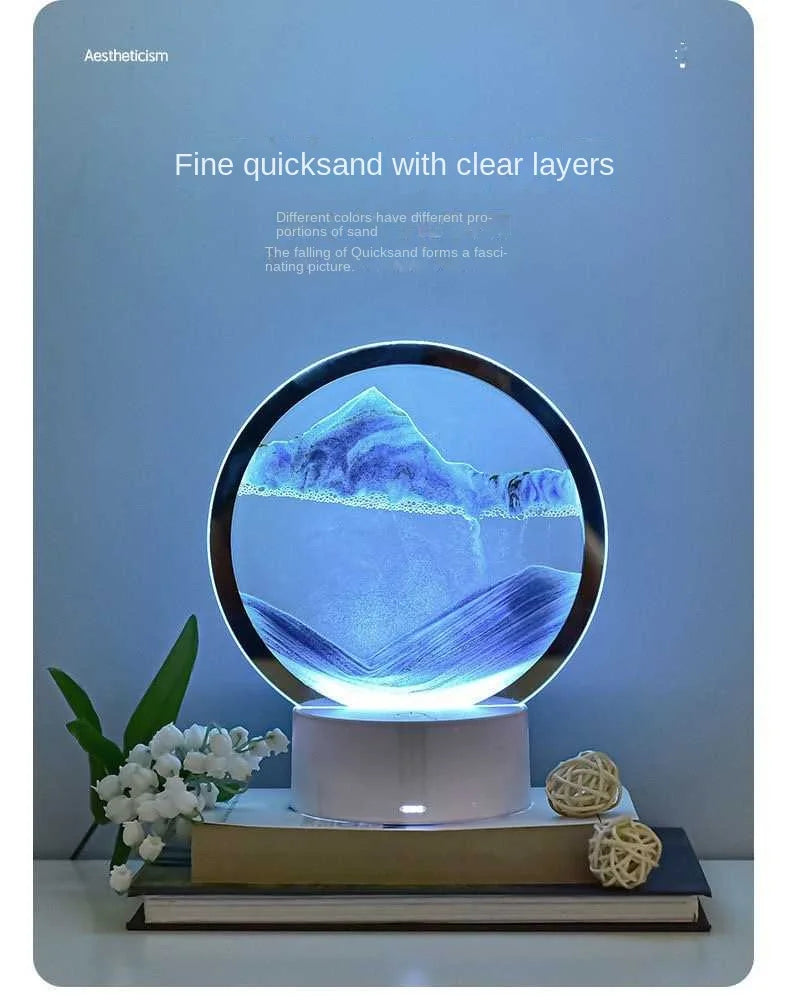 AuraSphere RGB – 3D Moving Sand Art Lamp with 16-Color LED