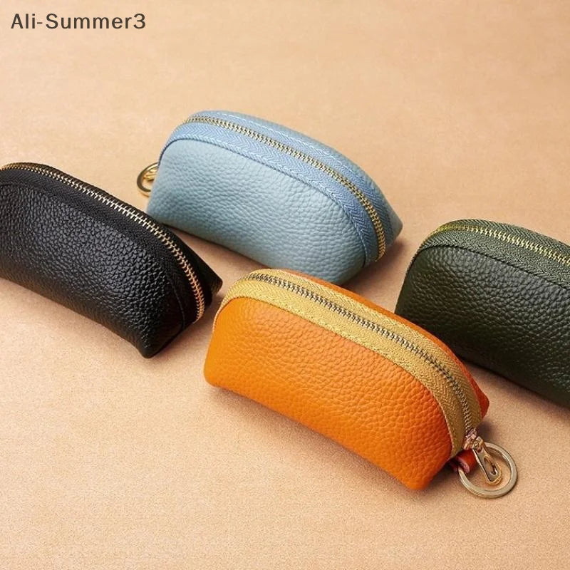 PU Leather Car Key Case Men Women Wallets Housekeeping Keys Covers Zipper Storage Pouch Card Bags