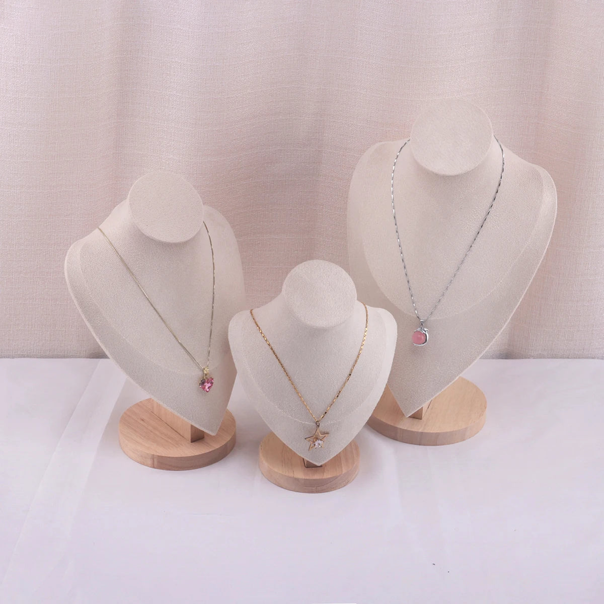 Velvet Portrait Necklace Jewelry Display Mannequin Bust Stand