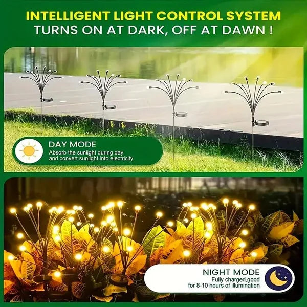 Swaying Solar Firefly Garden Lights Waterproof Path Decor