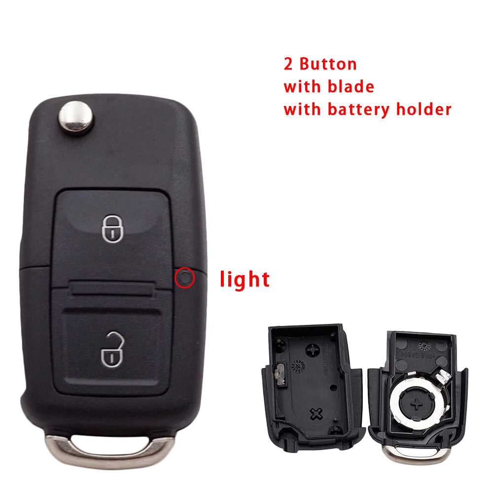 Cocolockey 2/3/4 Button Remote Flip Folding Key Shell for Vw Golf Jetta Passat Bora Sharan Touran for Seat Leon Car Accessories