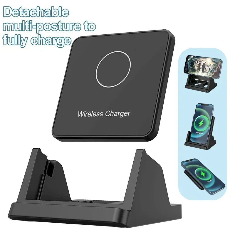 30W Wireless Charger Removable Desktop Vertical Holder Stand For iPhone 16 15 14 13 12 Samsung S25 Xiaomi 15 Quick Charging Dock