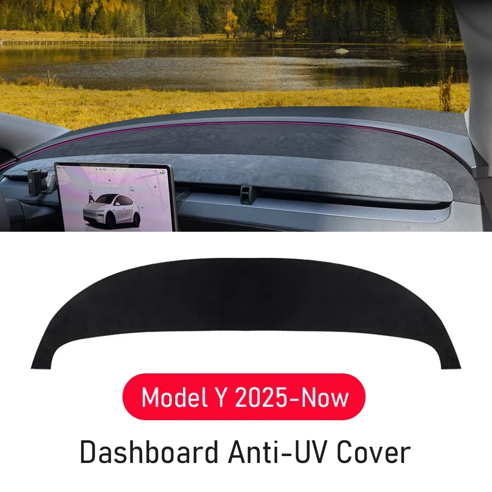 Tesla Model Y 2025-Present Juniper Suede Leather Dashboard Cover