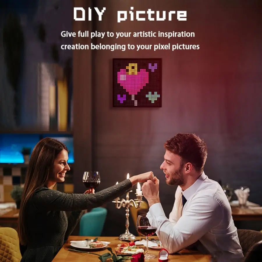 LED Pixel Matrix Bluetooth Smart Display 64x64 RGB Digital Lamp Panel DIY Art Display Gaming Anime Room Decor Frame APP Control
