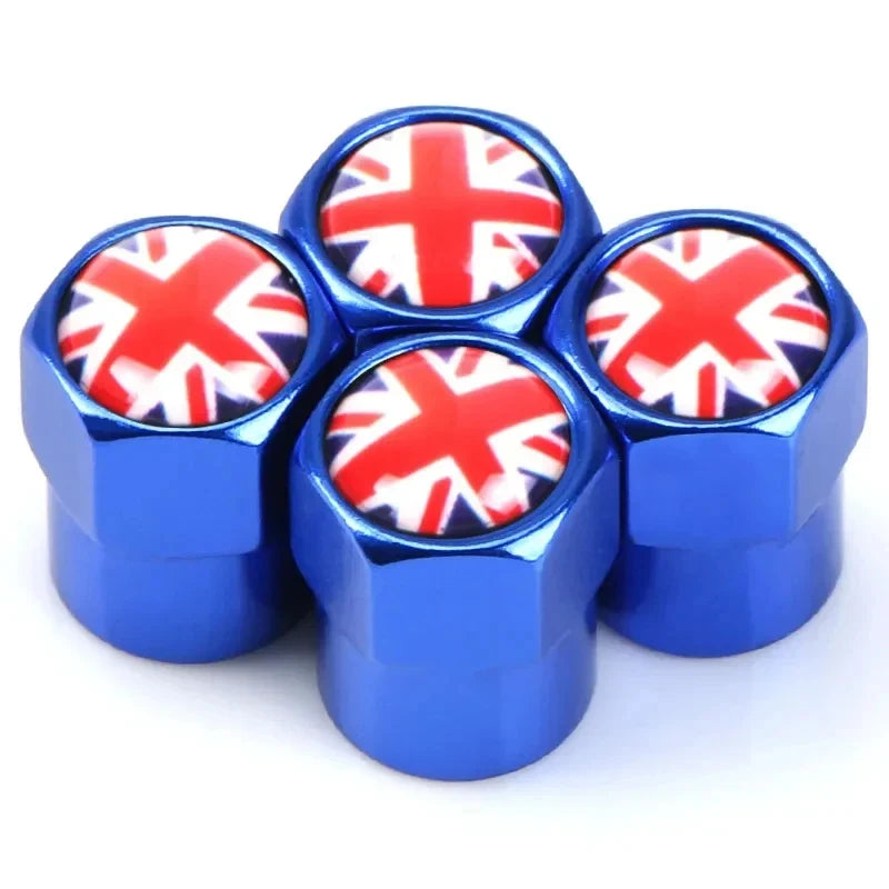 4Pcs UK Flag Car Wheel Tire Stem Air Valve Caps Covers For MINI COOPER S JCW F55 F56 R55 R56 R60 F60 Exterior Auto Accessories