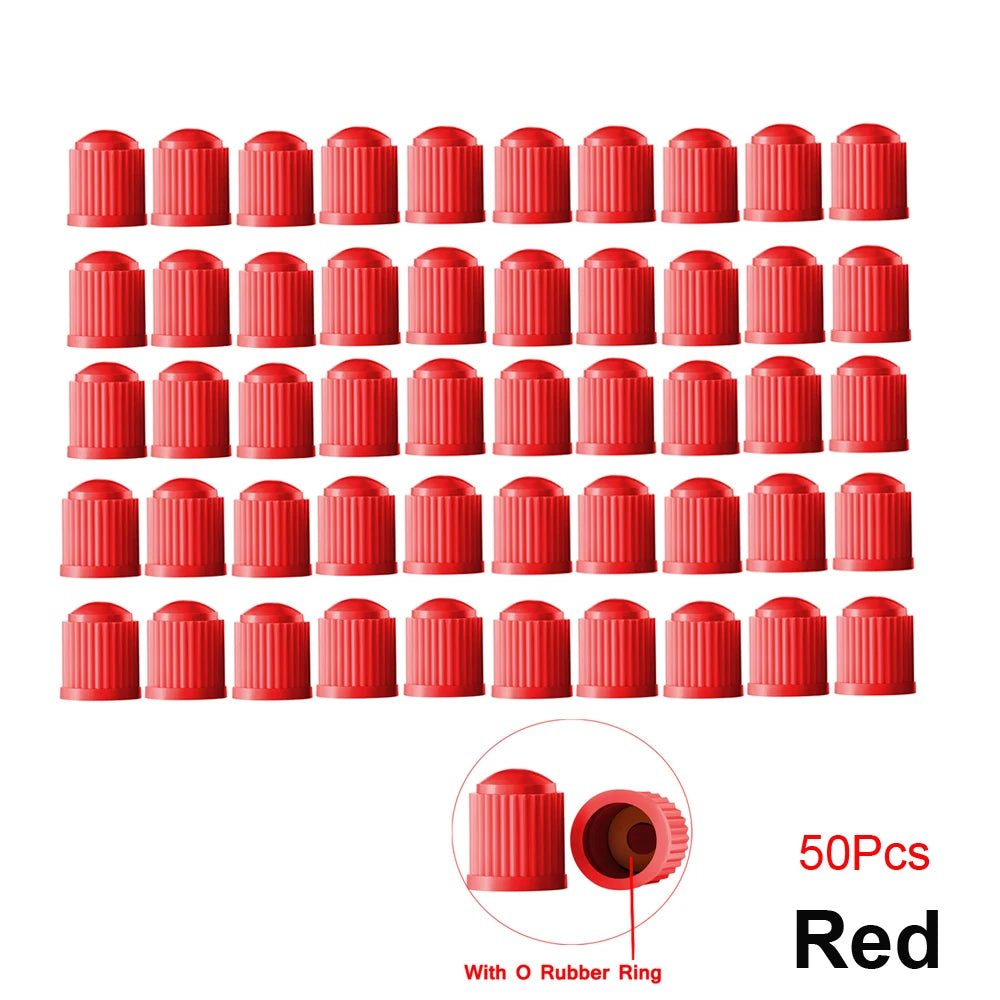 10/25/50/100Pcs Tire Valve Caps, Plastic Car Tire Stem Dust Covers Universal Valve Caps for Cars, Bicycle, Trucks, Motorcycles
