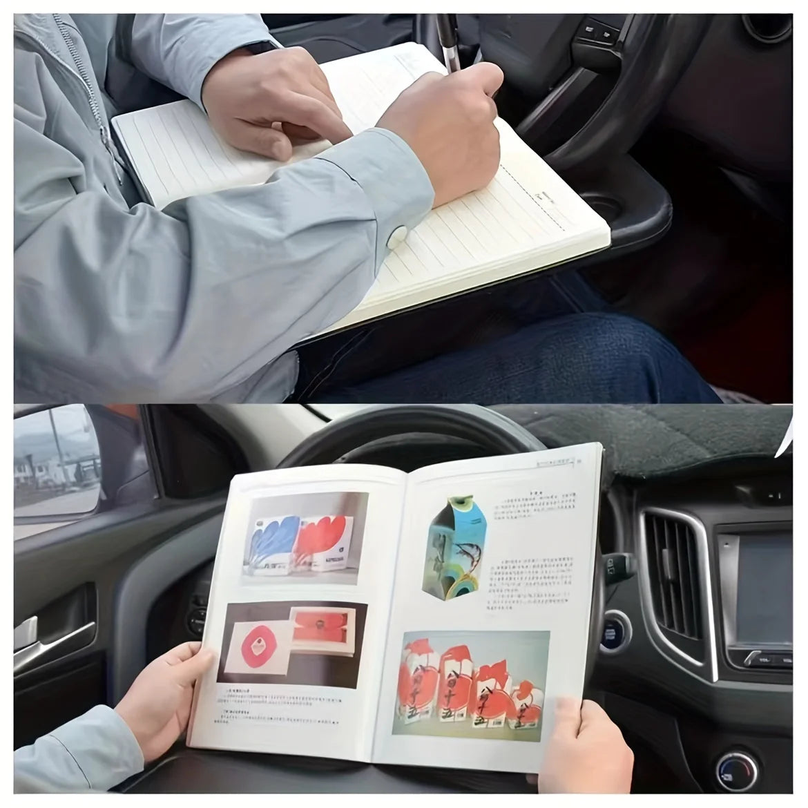 Advanced Versatile Car Steering Wheel Tray - Versatile Portable Table for Eating, Working, and Storage, Suitable for Most Cars