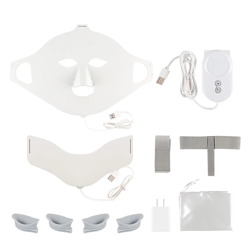 Professional 7-Color LED Facial & Neck Mask – 168 LED Therapy | Medical-Grade Silicone
