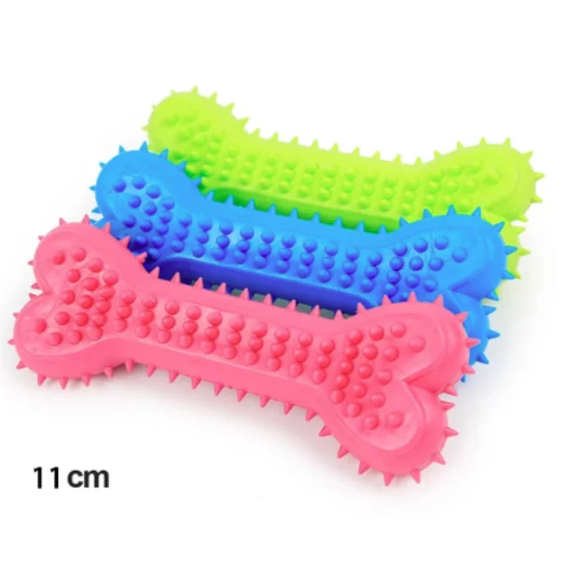 Small Dog Rubber Bone Chew Toy Bite-Resistant Training Tool