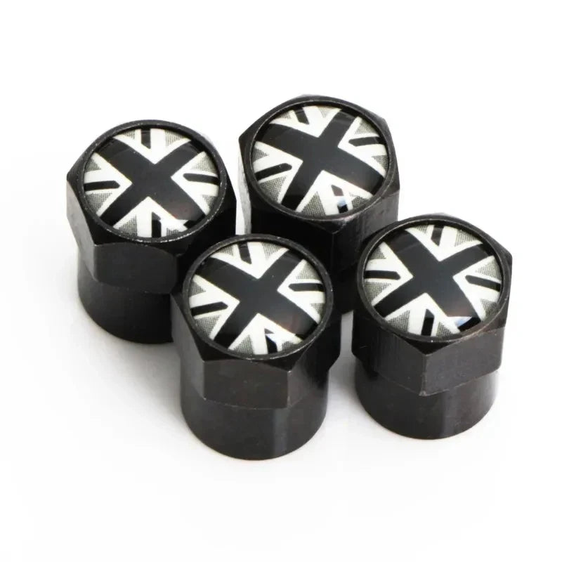 4Pcs UK Flag Car Wheel Tire Stem Air Valve Caps Covers For MINI COOPER S JCW F55 F56 R55 R56 R60 F60 Exterior Auto Accessories
