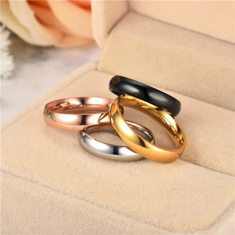 6mm Polished Stainless Steel Minimalist Wedding Ring