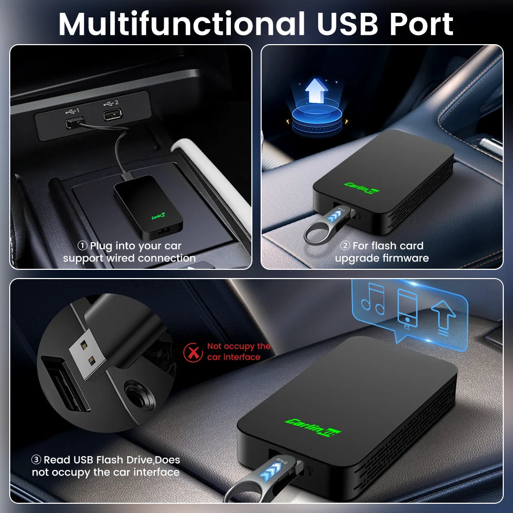 2026 CarlinKit 5.0 2Air Wireless Android Auto Box Portable CarPlay Wireless Dongle For Car Radio with Wired CarPlay/Android Auto
