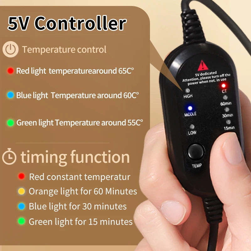 Portable Electric Heated Eye Massager USB-Powered Winter Warm Eye Mask Dry Circle Relief Sleep Aid Stress Fatigue Reduction