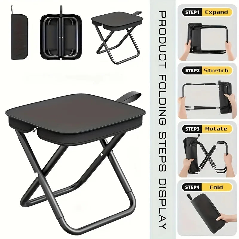 Portable Lightweight Folding Stool Compact Camping Chair Outdoor