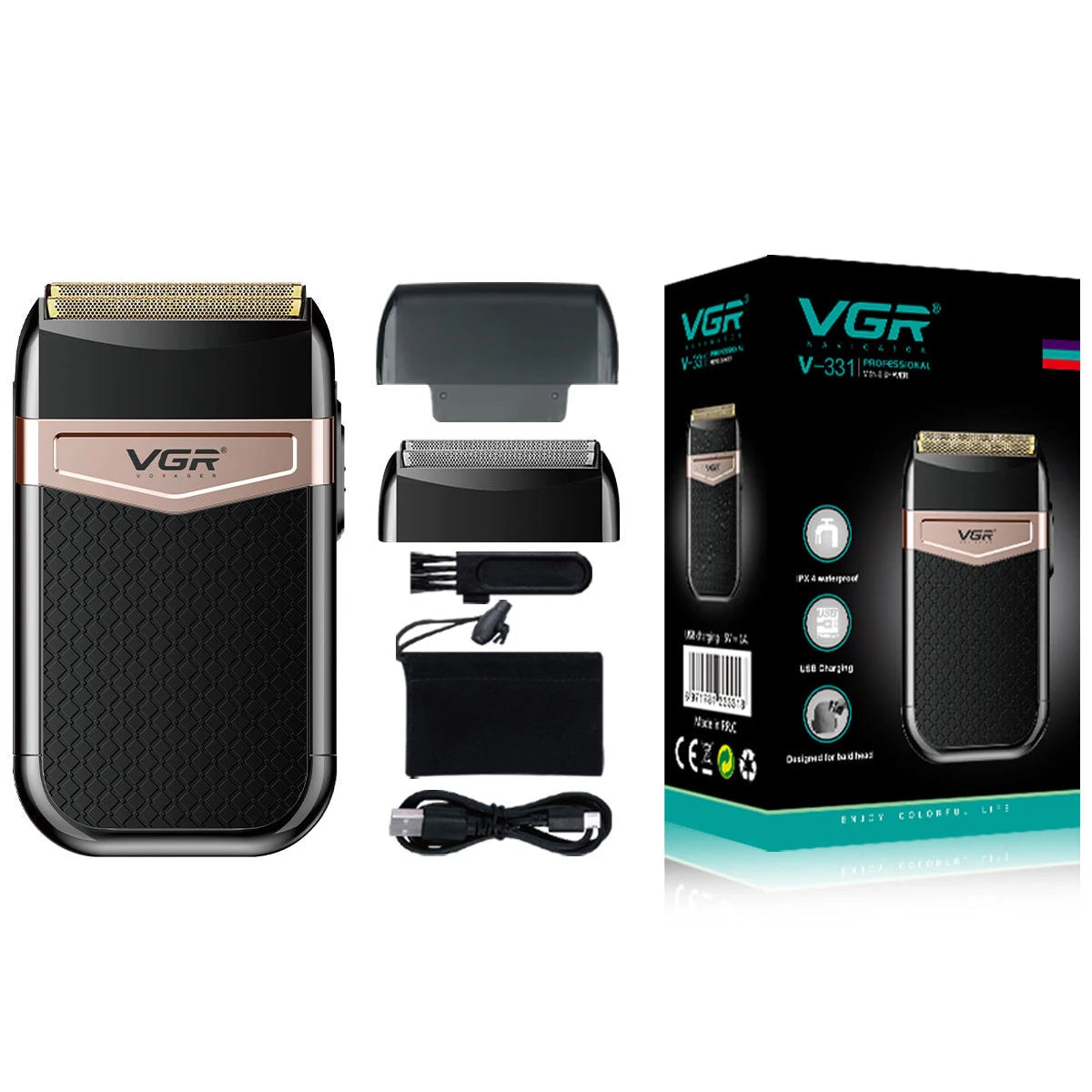 VGR 331 Portable Double Foil Travel Electric Shaver