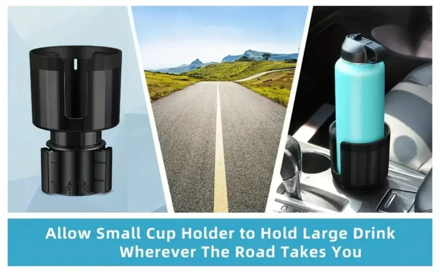 1PC Upgraded Car Cup Holder Expander with Adjustable Base Stable Auto Bottle Support for 6.5CM-10.5CM Cup Universal Holder