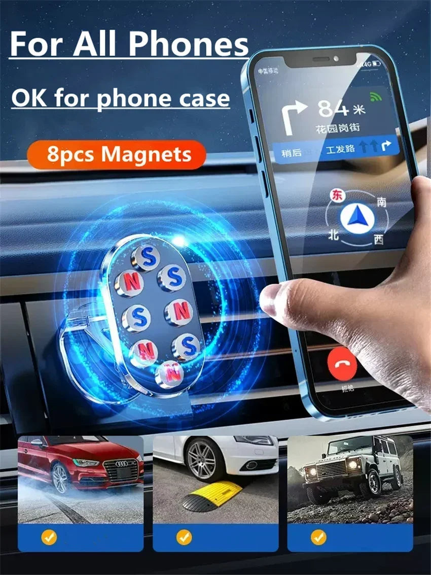 VIKEFON 1080° Rotation Foldable Car Magnetic Phone Holder Universal Air Vent Mount GPS for iPhone Samsung in Car Phone Stand