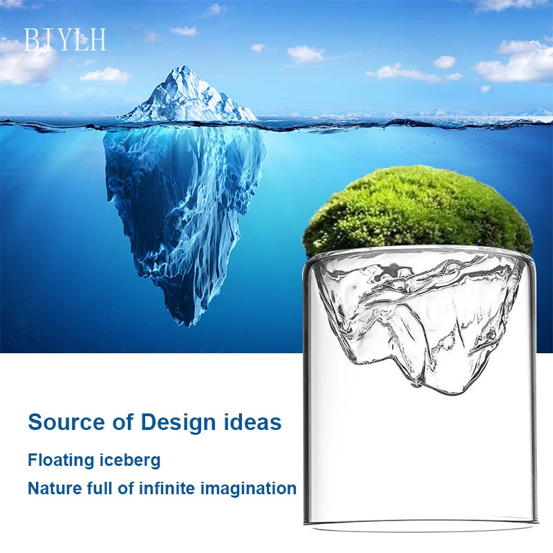 Thicken Glass Moss Bottle Creative Floating Mountain Micro-landscape Ecological Bottle Home Decorations Hydroponic Plant Vase