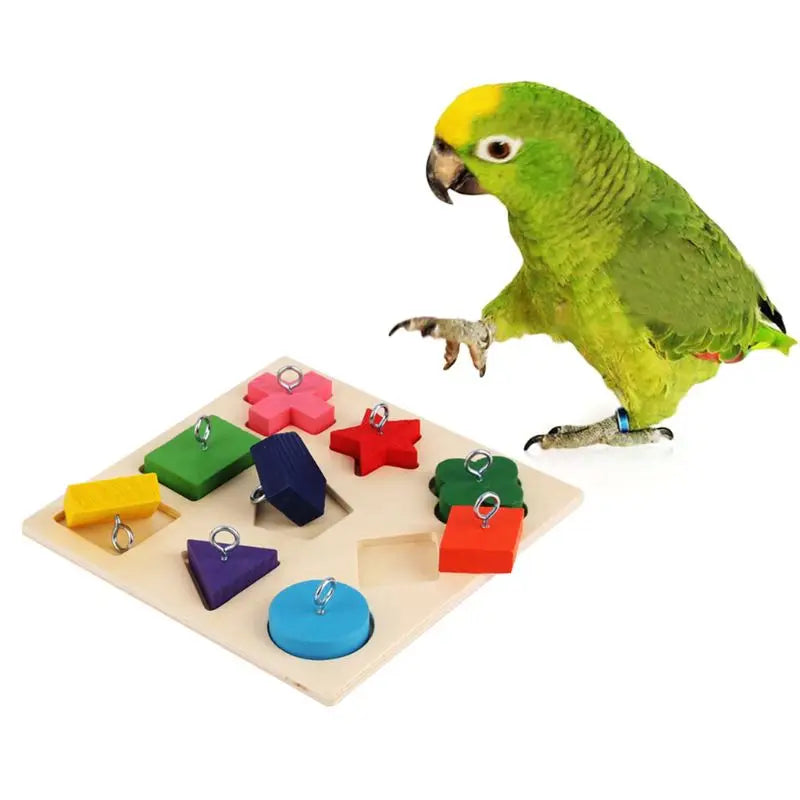 Interactive Multi-Colour Wooden Educational Parrot Training Toy