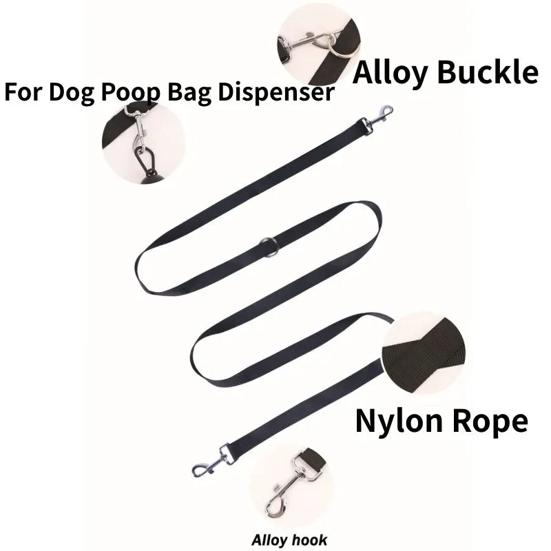 230cm Hands-Free Adjustable Multifunctional Nylon Dog Leash