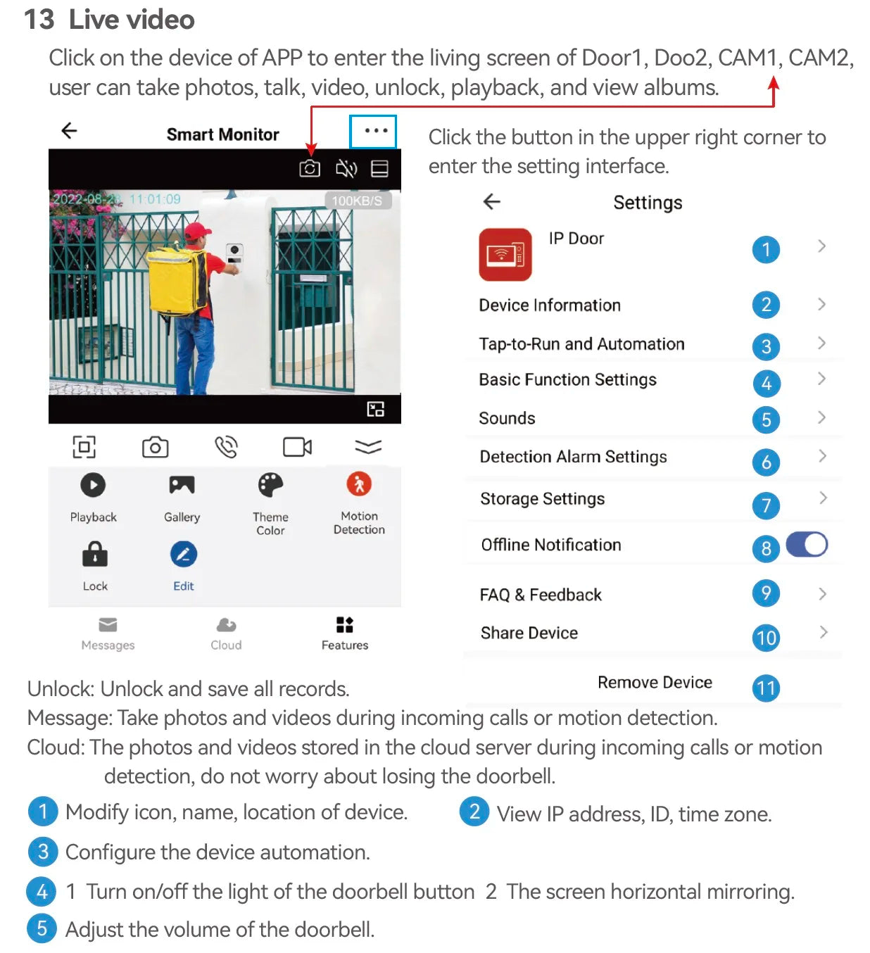 Wireless Wifi Video Doorbell System, 1080P Doorphone Door Camera, 7 Inch Touch Screen, Video Intercom 32GB card for Home 4 Wire