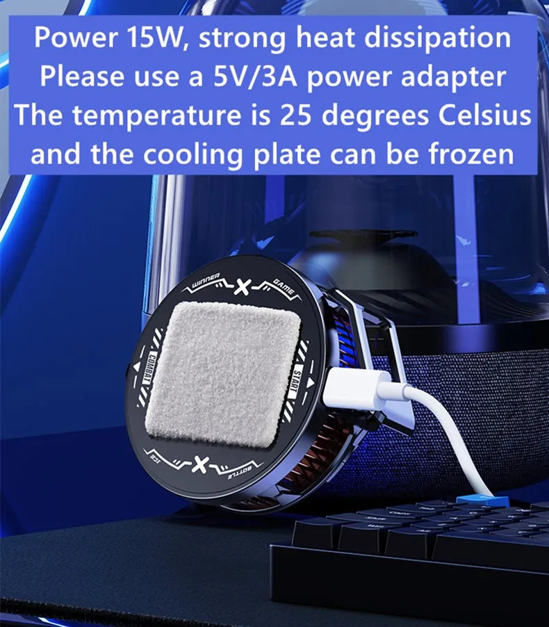 FS03 magnetic semiconductor mobile phone radiator 15W strong cooler, can rotate the back clip mobile phone game cooling fan