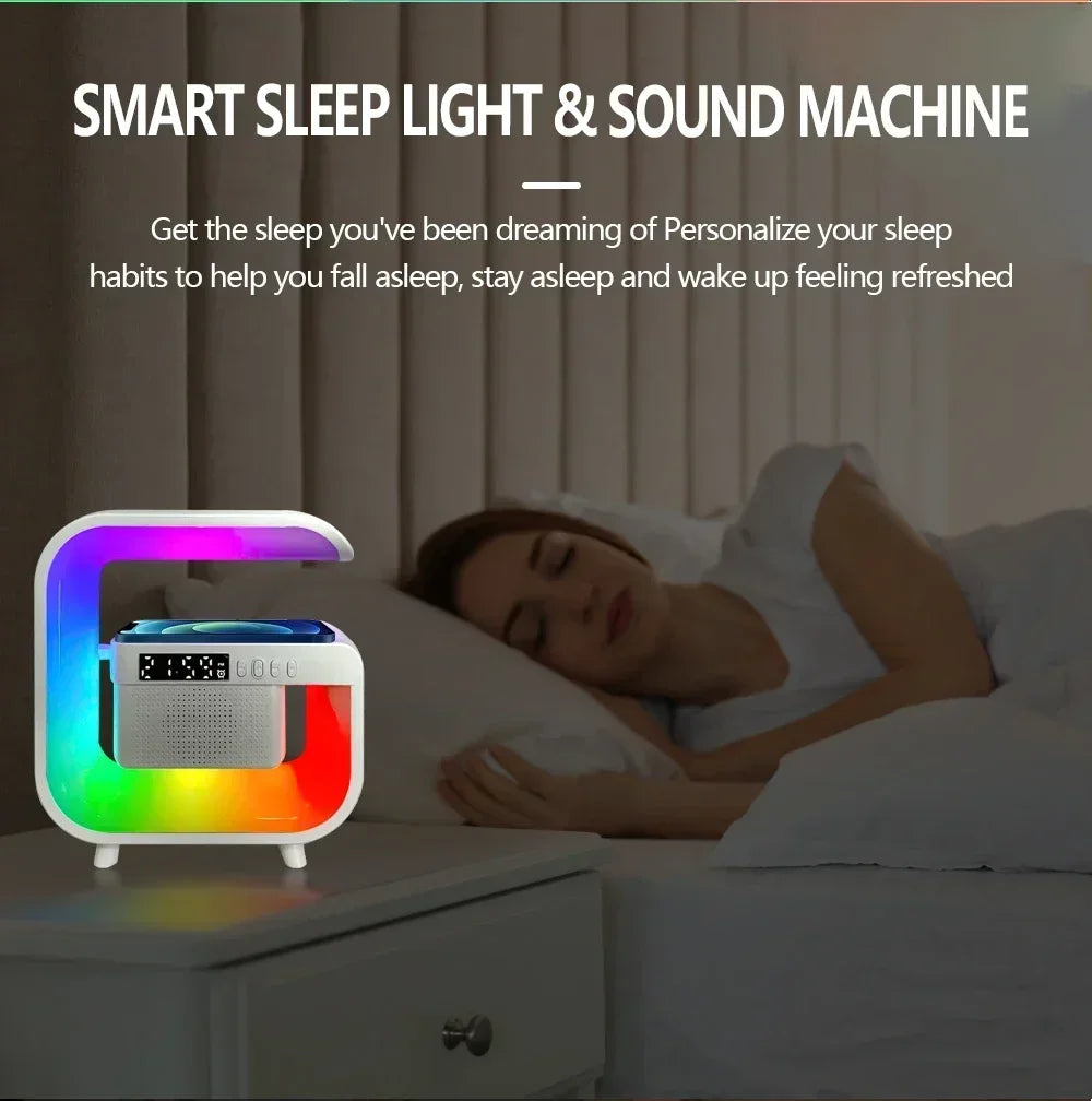 Bluetooth Wireless FM TF Speaker Phone Wireless Charger RGB Light for iPhone Samsung Xiaomi Fast Charging Home Portable Speakers