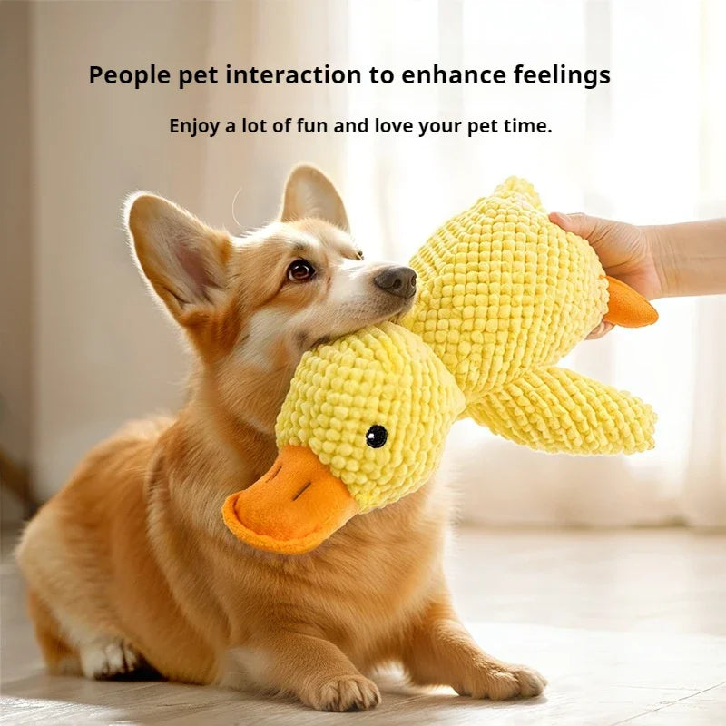Bite Resistant Plush Squeaky Duck Toy for Dogs