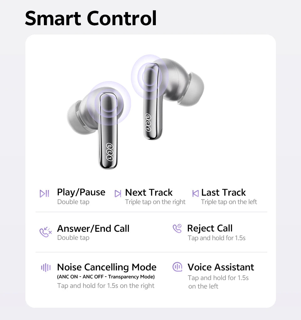 QCY MeloBuds N70 Adaptive ANC Wireless Earbuds