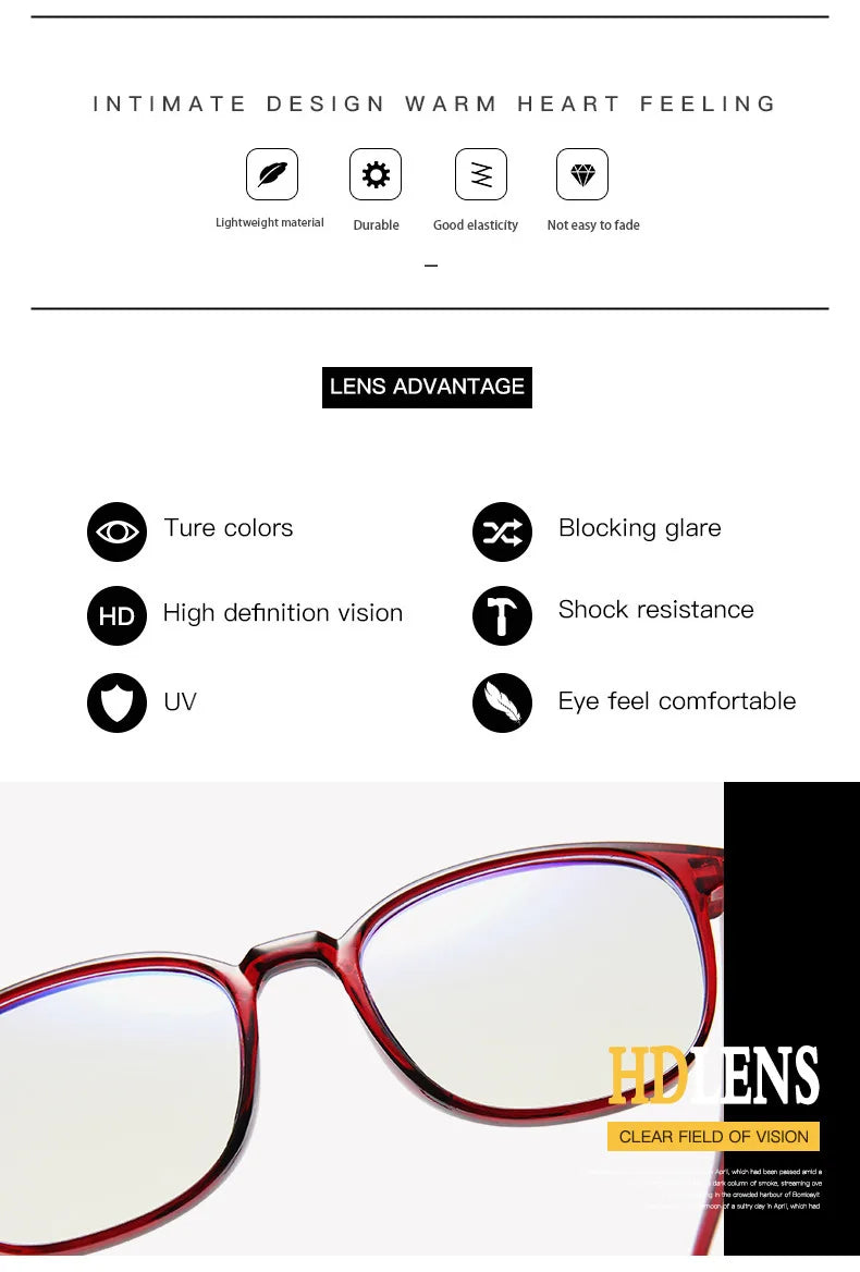 Clearance_Transparent square Computer Glasses pc Frame Women Men Anti Blue Light round Eyewear Blocking Glasses Optical Spectacl