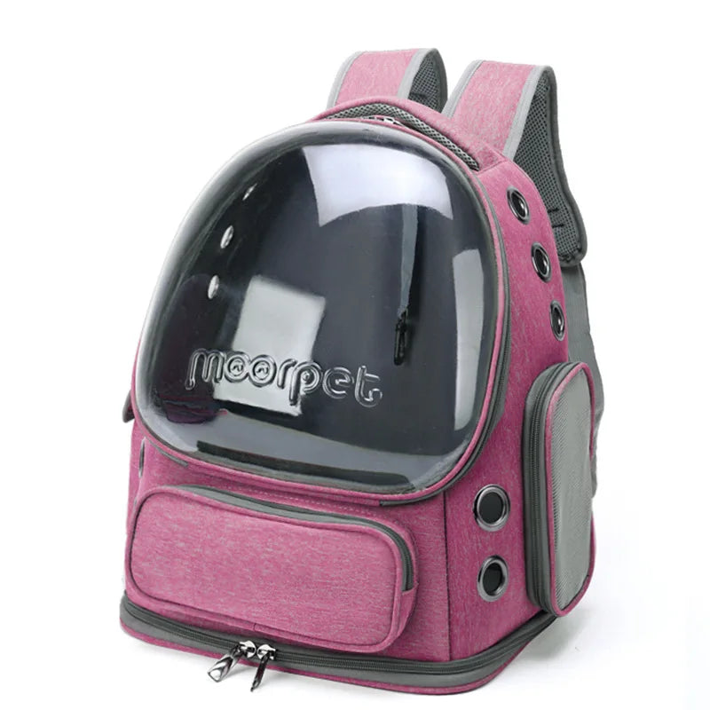 Transparent Breathable Pet Travel Backpack for Cats, Dogs & Birds