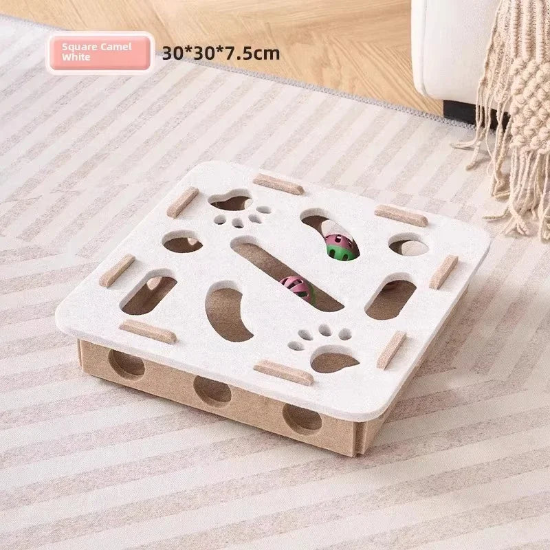 Interactive Suede Puzzle Box and Ball Exercise Cat Toy