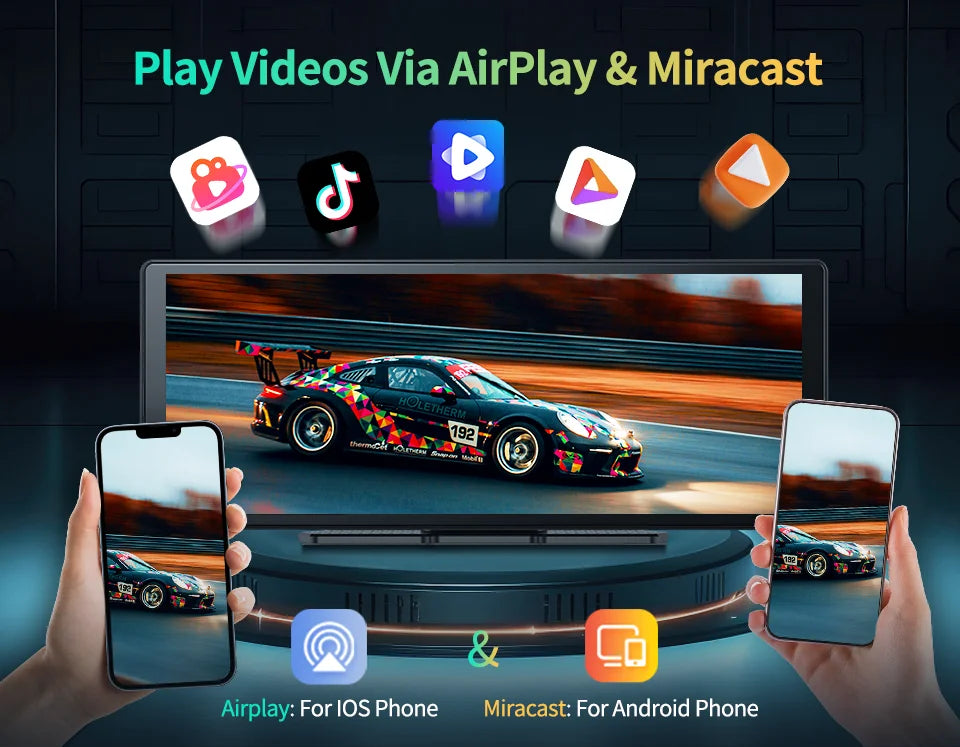 Câmara de Tablier 4K Imagebon H50 de 11.3" ADAS CarPlay Sem Fios e Android Auto Gravação de 3 Canais Time Lapse Monitor de Estacionamento 24h Caixa Negra
