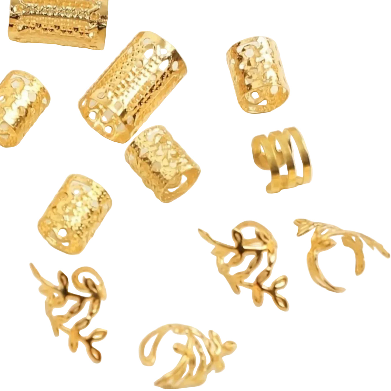 40-Piece Elegant Hollow Hair Ring Set for Braids and Locs