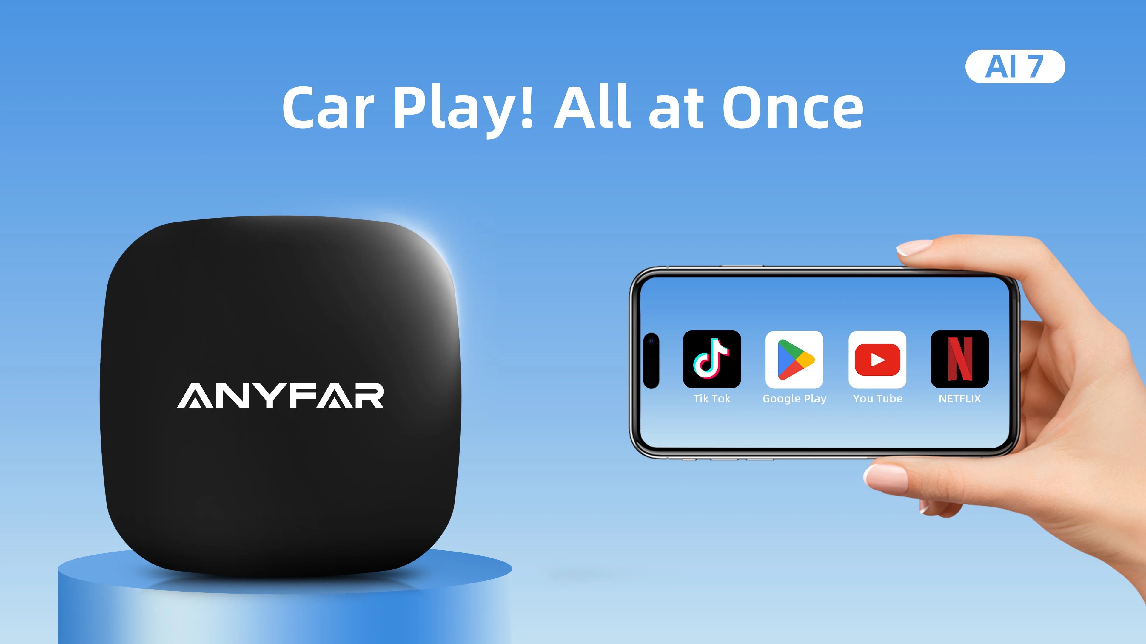 ANYFAR 2025 Android 13 Box Wired to Wireless Carplay Android Auto Adapter For YouTube car intelligent systems 5GWiFi