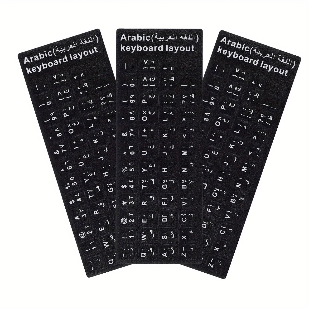 3pcs White Keyboard Sticker for Russia Korean Arabic Spanish Keyboard Replacement, Universal Stickers for Computer