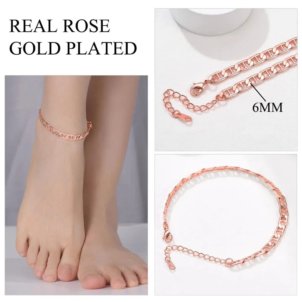 Stainless Steel Multi-Style Anchor and Curb Chain Anklet