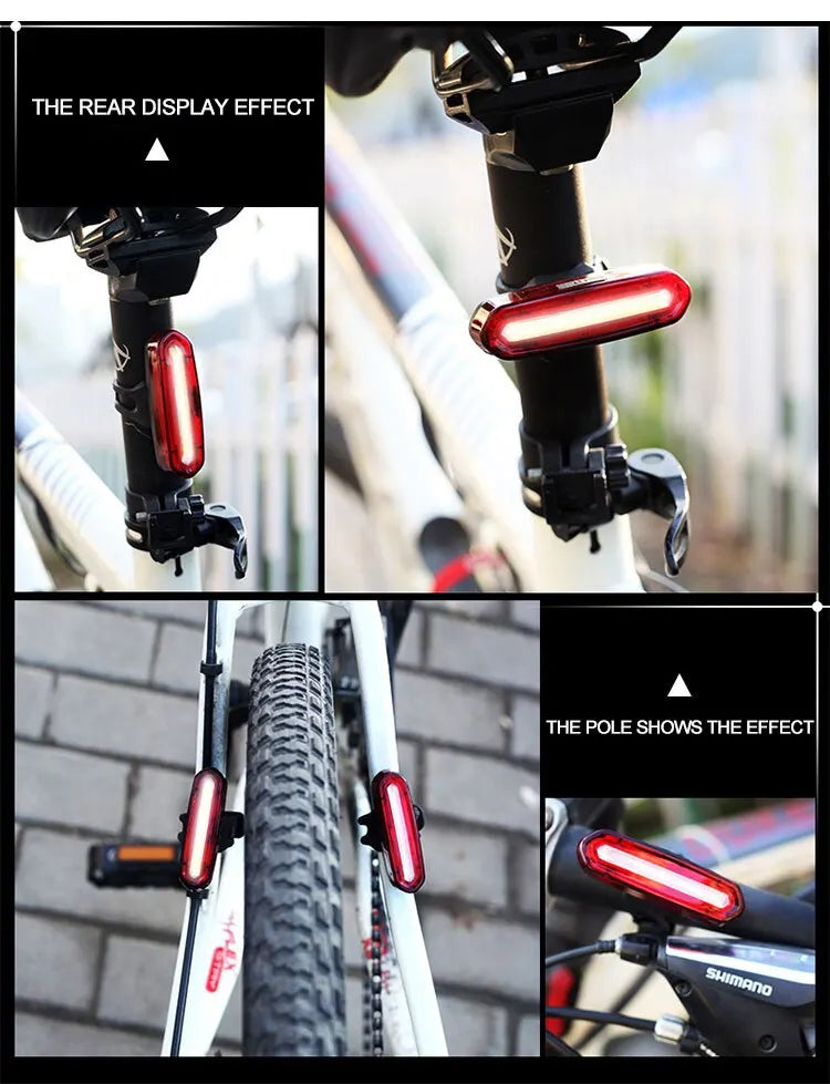 Bicycle Taillight MTB Red Light Bike Rear Light USB Rechargeable LED Cycling Bike Warning Light Mountain Bicycle Lamp