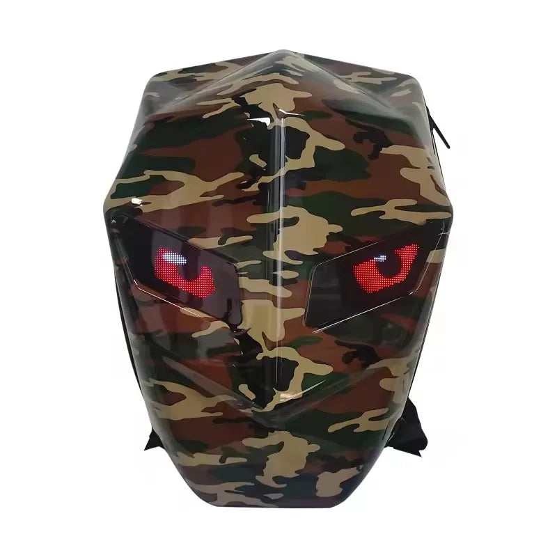 LED Knight Cycling Backpack Fashion Motorcycle Helmet Bluetooth Waterproof Hard Shell Laptops Bags Personality With Eye